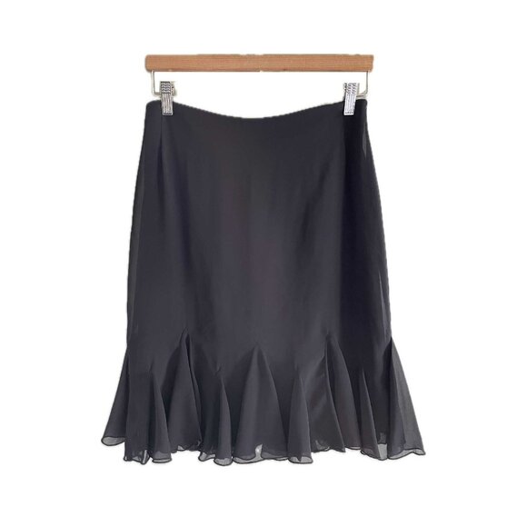 S collections Black Ruffle Hem Skirt Size Small - Picture 3 of 6
